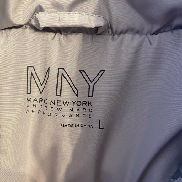 Marc New York Womens Gray Mock Neck Quilted Zip Sleeveless Vest Jacket Size L - Picture 12 of 12